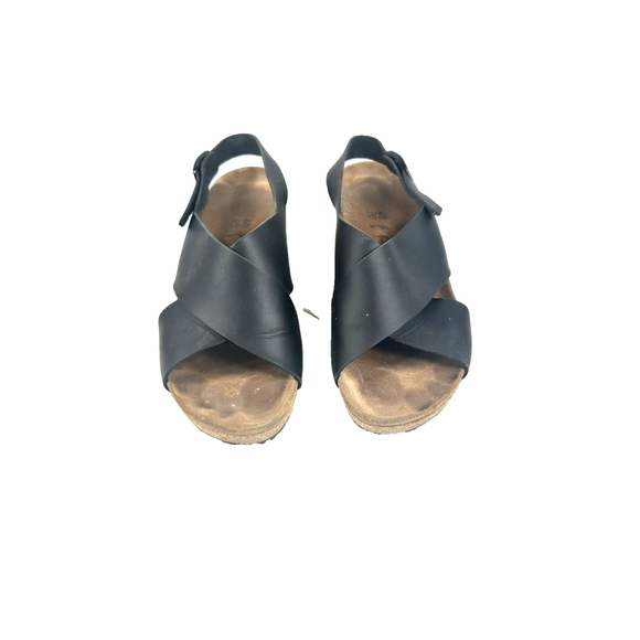 Birkenstock by Papillo Black Leather Samira Wedge Sandal Shoe size 9 - Picture 3 of 16